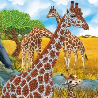 Crystal Card Kit ® Diamond Painting 18x18cm, Giraffe
