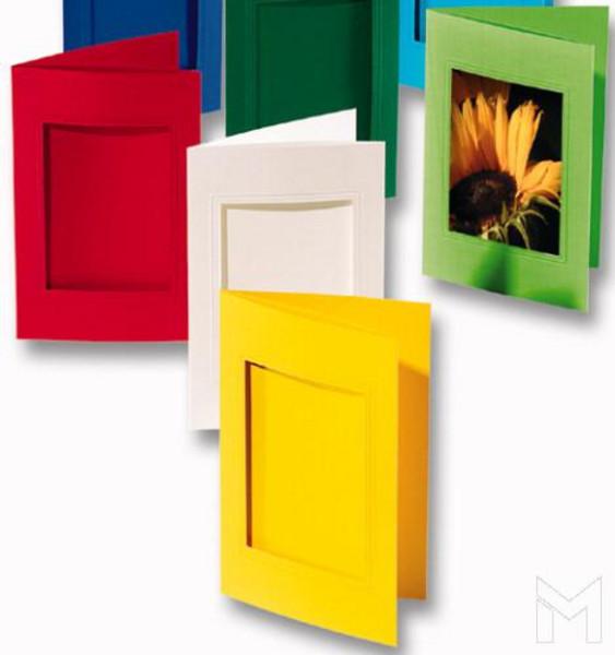 Passe-Partout grainé 220g/m², rectangle, 3 cartes+3 enveloppes, blanc