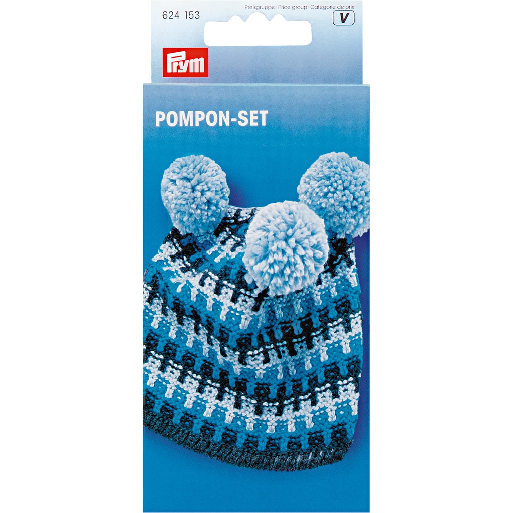 Pompon-set, 4 maten  (3.3 cm - 4.5 cm - 5.5 cm - 9 cm)