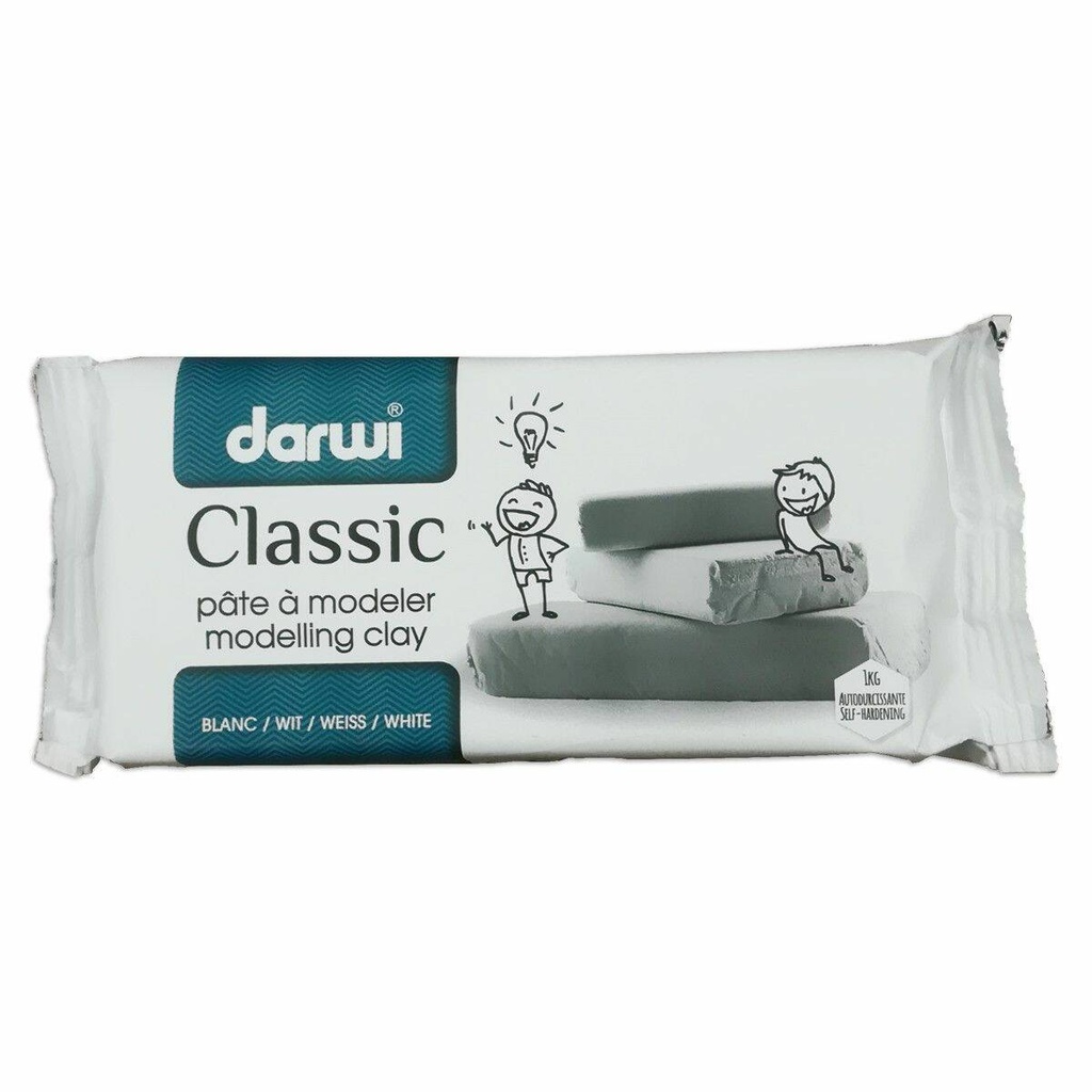 Darwi Classic, luchtdrogende boetseerpasta, wit, 1 kg