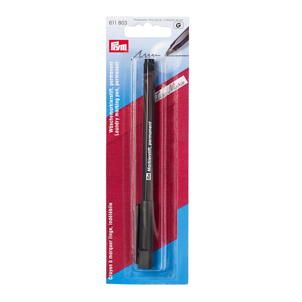 Crayon à marquer linge stylo indélébile, noir, 1 pièce