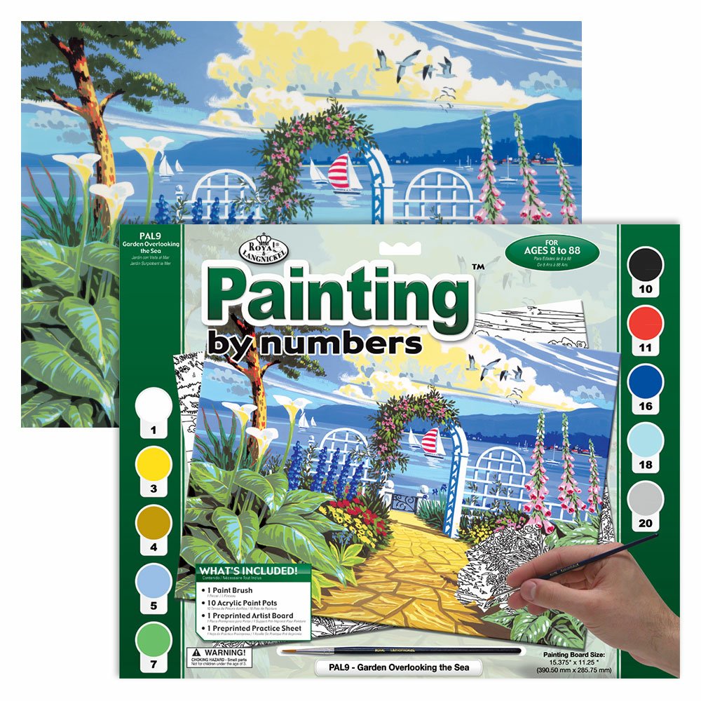 Painting by Numbers 286x390mm Adult, Garden Overlooking The See