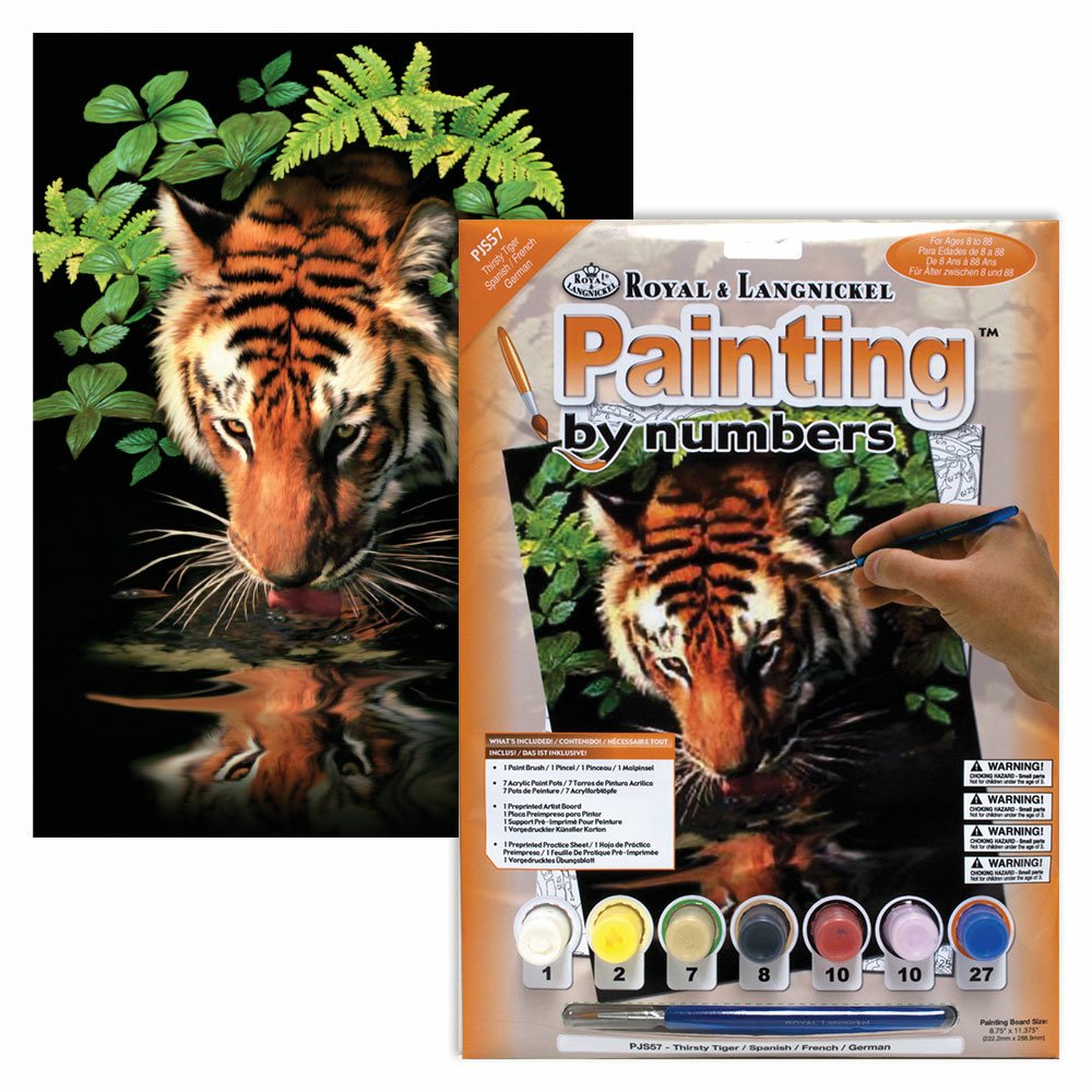 Painting by Numbers 225x305mm, Thirsty Tiger