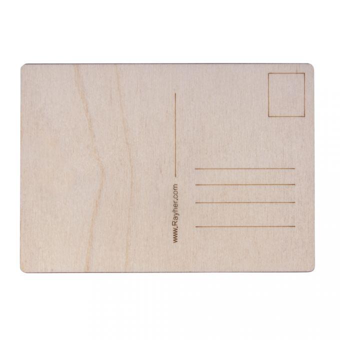 Carte postale en bois, FSC100%, nature, 14,8x10,5x0,3cm, sct. 2pces
