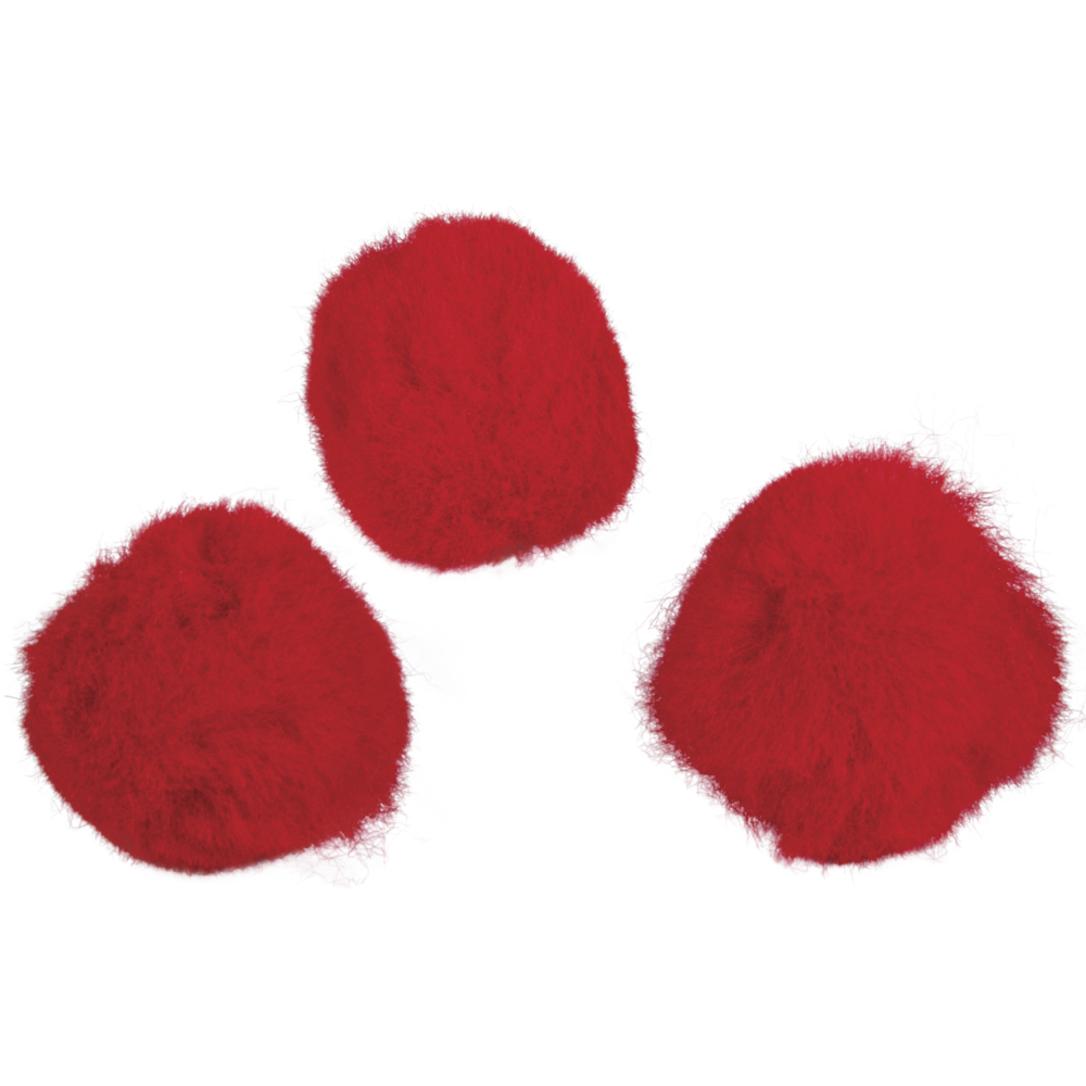 Pompons, 20 mm, zak à 50 st., rood