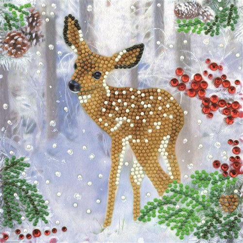 Crystal Card Kit ® Diamond Painting 18x18cm, Bambi