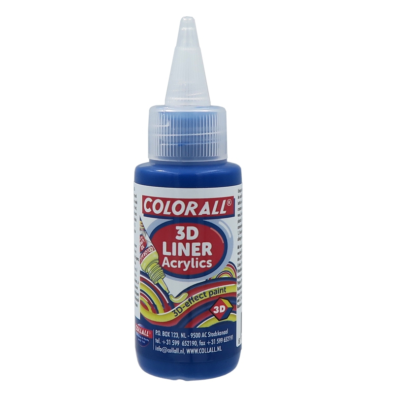 Colorall Acrylics 3D‐Liner, Fles 50ml, Blauw