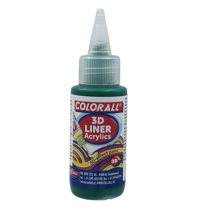 Colorall Acrylics 3D‐Liner, Fles 50ml, Groen Metallic
