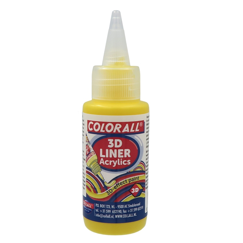 Colorall Acrylics 3D‐Liner, Fles 50ml, Geel