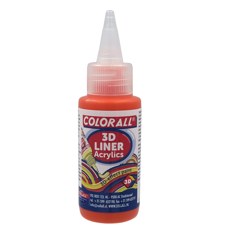 Colorall Acrylics 3D‐Liner, Fles 50ml, Oranje