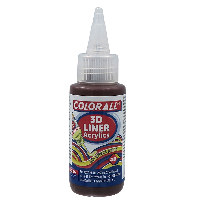 Colorall Acrylics 3D‐Liner, Fles 50ml, Bruin