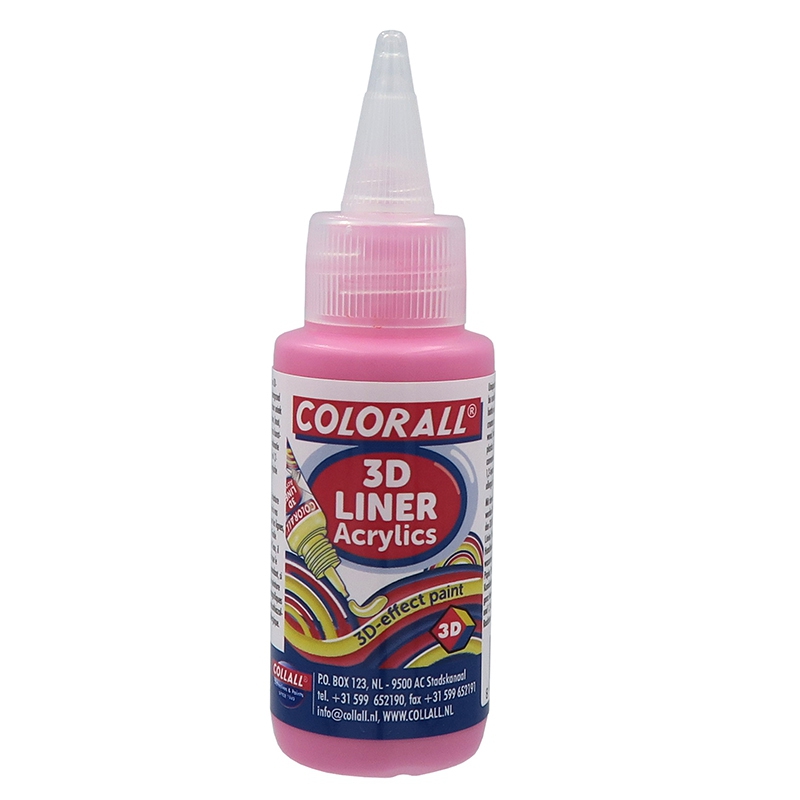 Colorall Acrylics 3D‐Liner, Fles 50ml, Roze