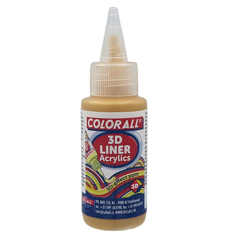 Colorall Acrylics 3D‐Liner, Fles 50ml, Goud