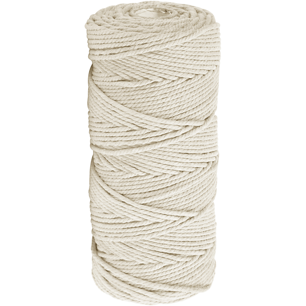 Corde Cotton 3mm, écru, 1kg (+/-200m)