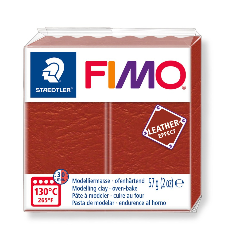 Fimo leather-effect boetseerklei, 57gr - roest