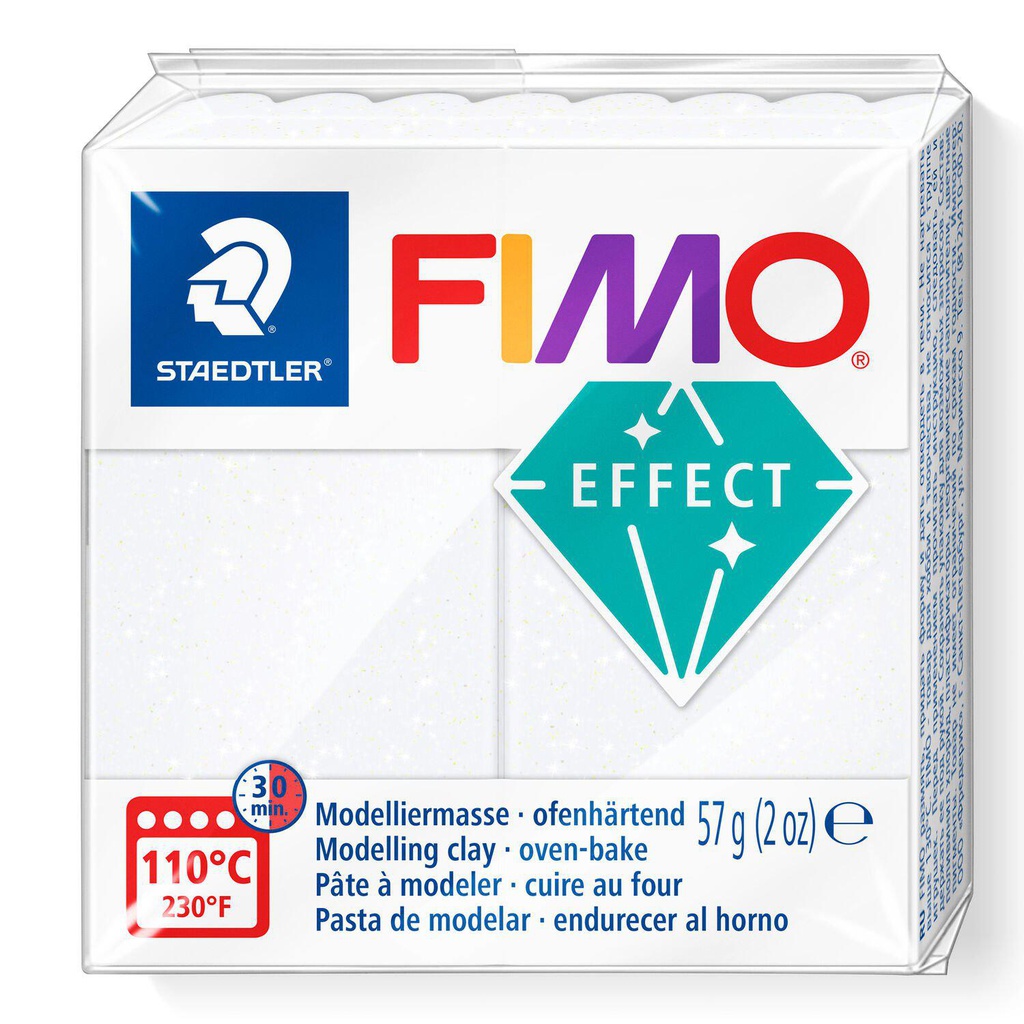 Fimo effect boetseerklei, 57gr - metallic wit**