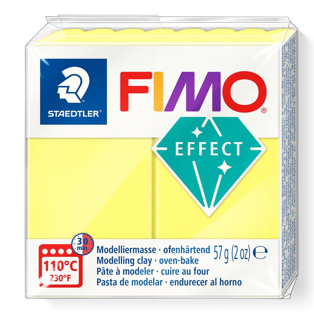 Fimo effect boetseerklei, 57gr - transparant geel