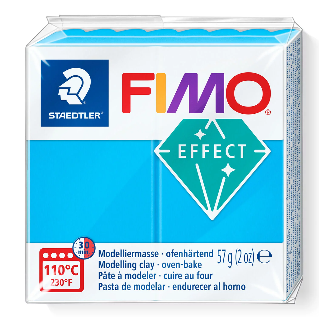 Fimo effect boetseerklei, 57gr - transparant blauw
