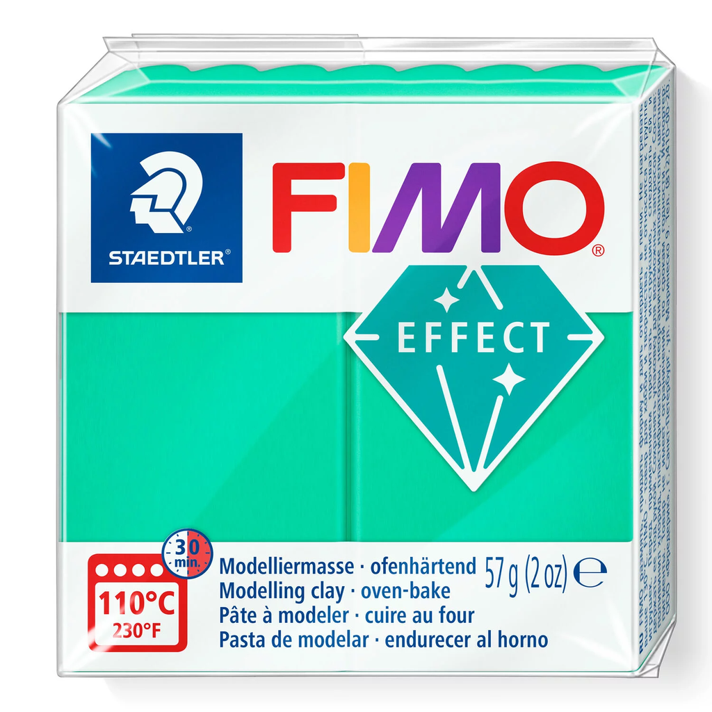 Fimo effect boetseerklei, 57gr - transparant groen