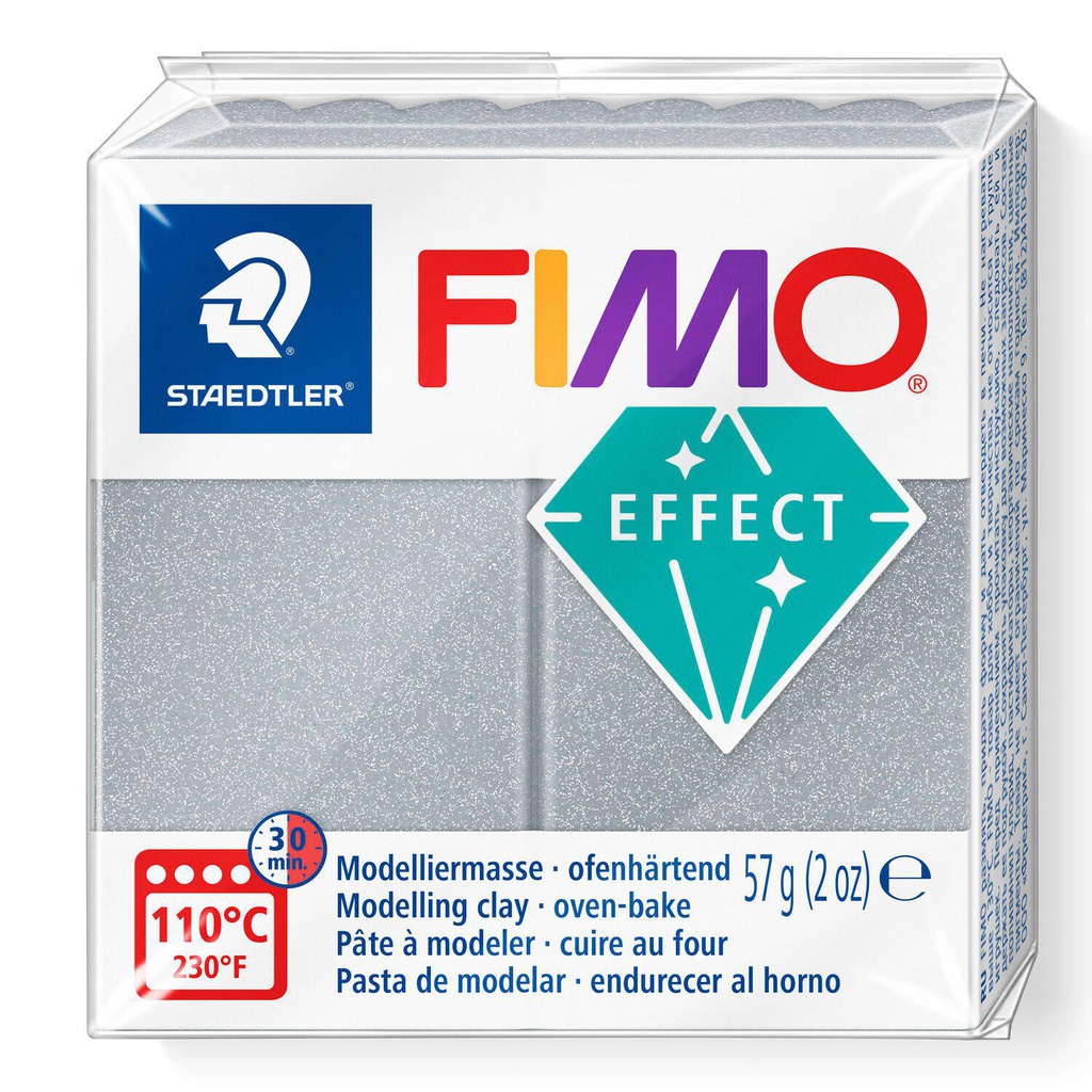 Fimo effect boetseerklei, 57gr - zilver**