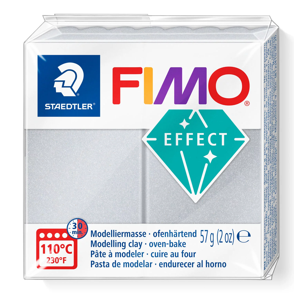 Fimo effect boetseerklei, 57gr - parelmoer zilver**