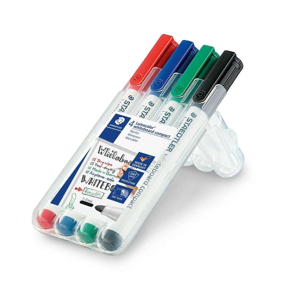 Staedtler Lumocolor® Whiteboard, Box 4 stuks, Rood, Blauw, Groen, Zwart