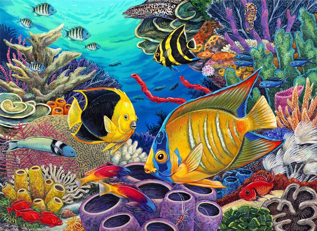 Painting by Numbers 286x390mm, Caribbean Coral Reef