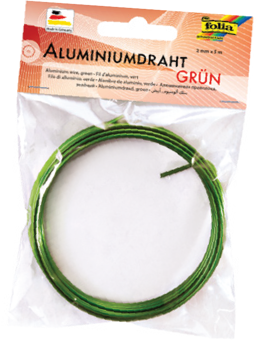 Fil aluminium, 2mmx5m, vert