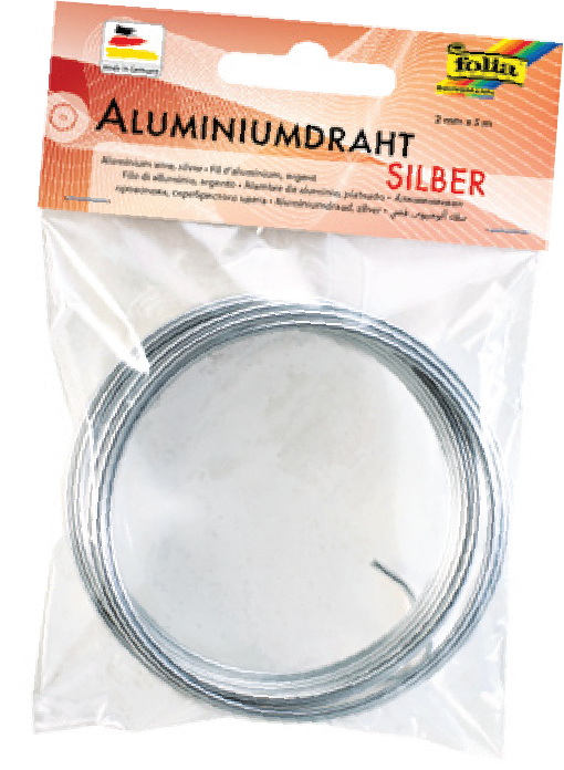 Aluminiumdraad 2 mm, 5 m - Zilver