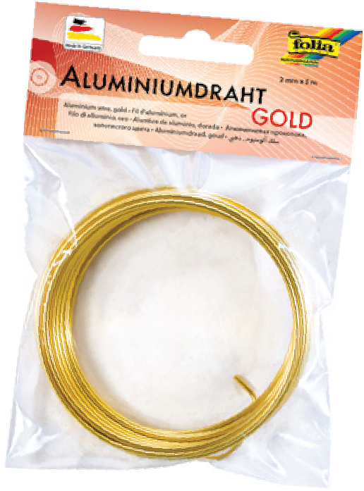 Aluminiumdraad, 2mmx5m, goud