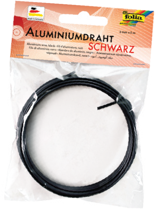 Aluminiumdraad 2 mm, 5 m - Zwart