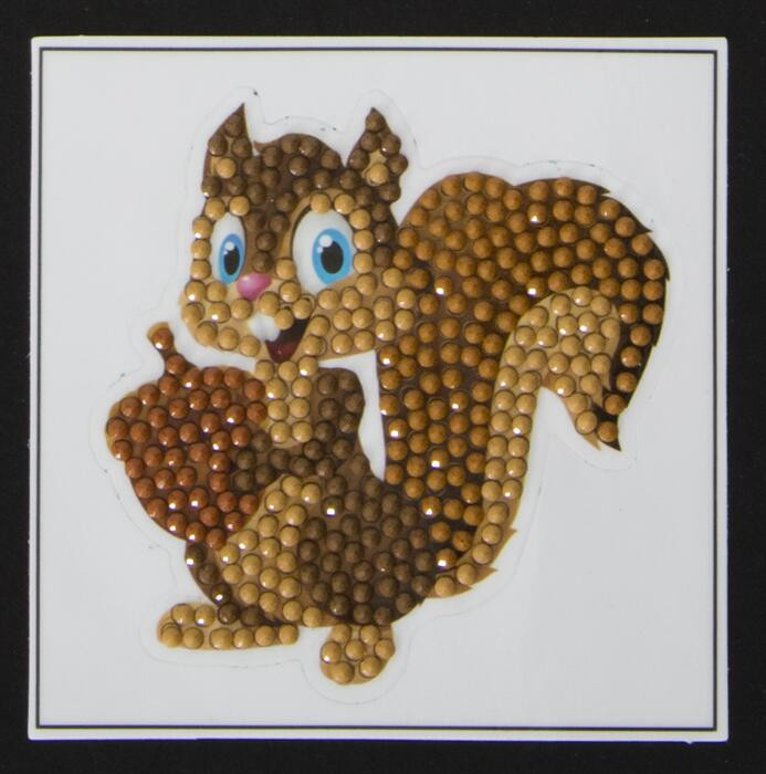 Crystal Art Motif 9x9cm, Smiling Squirrel