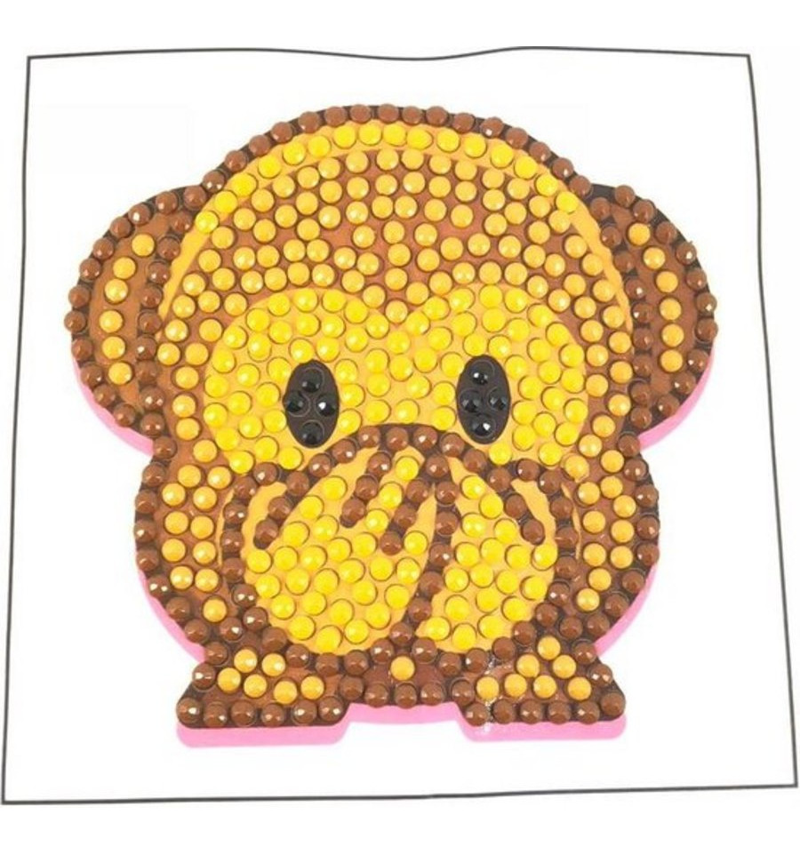 Crystal Art sticker 9x9 cm - Diamond painting - Monkey