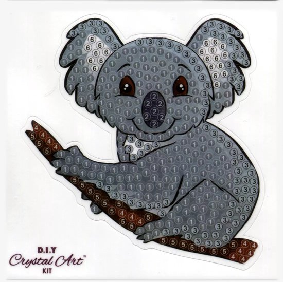 Crystal Art sticker 9x9 cm - Diamond painting - Koala Bear