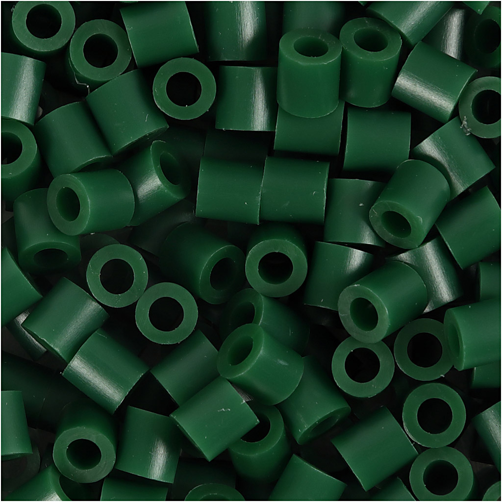 Strijkkralen, groen (32230), afm 5x5 mm, gatgrootte 2,5 mm, medium, 6000 stuk/ 1 doos