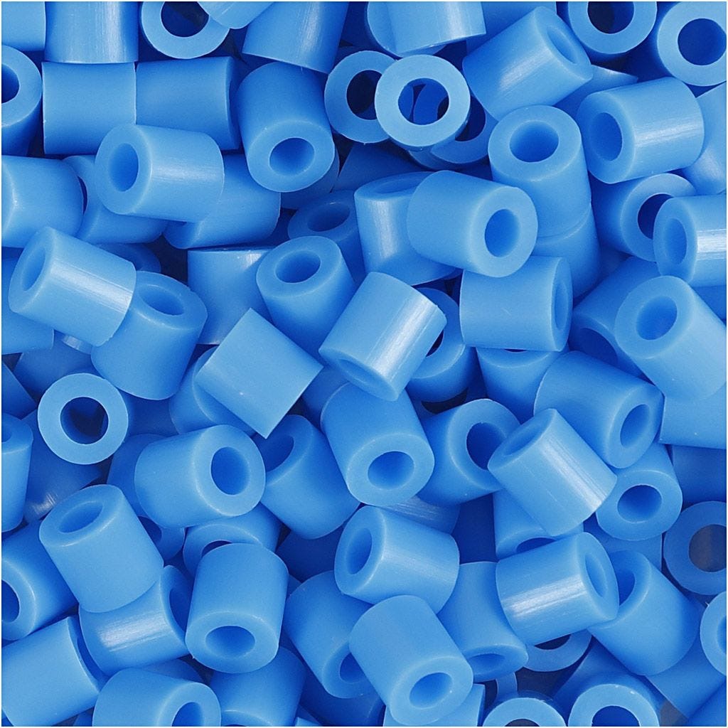 Strijkkralen, blauw (32238), afm 5x5 mm, gatgrootte 2,5 mm, medium, 6000 stuk/ 1 doos