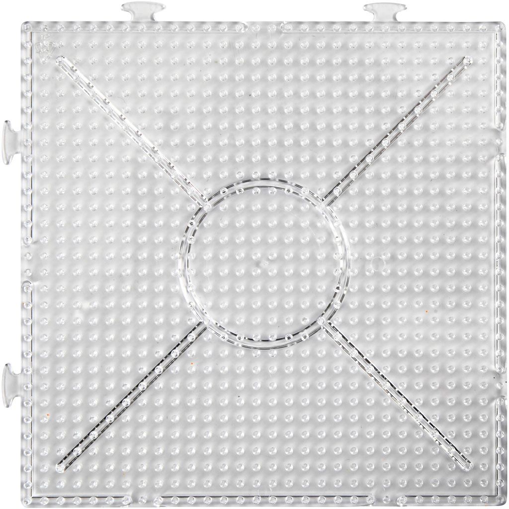 Plaque, Large carré, dim. 15x15 cm, transparent, 2 pièce/ 1 Pq.