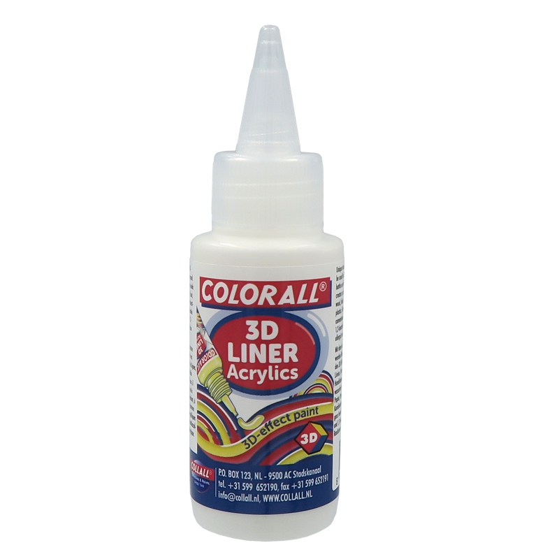Colorall Acrylics 3D‐Liner, Fles 50ml, Wit
