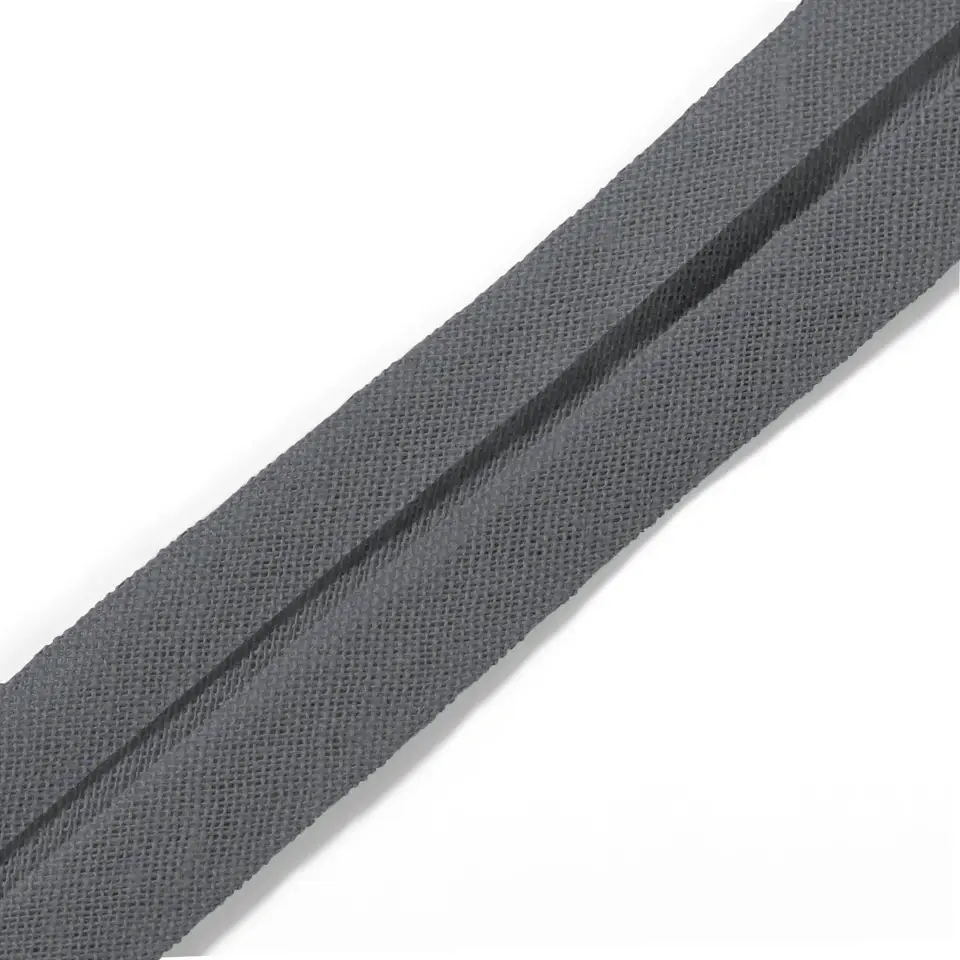 Biais coton 40/20 mm gris, 30 m