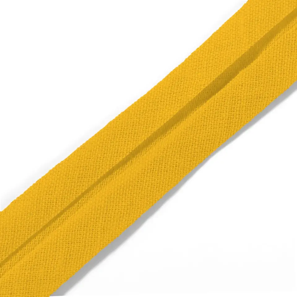 Biais coton 40/20 mm jaune, 30 m