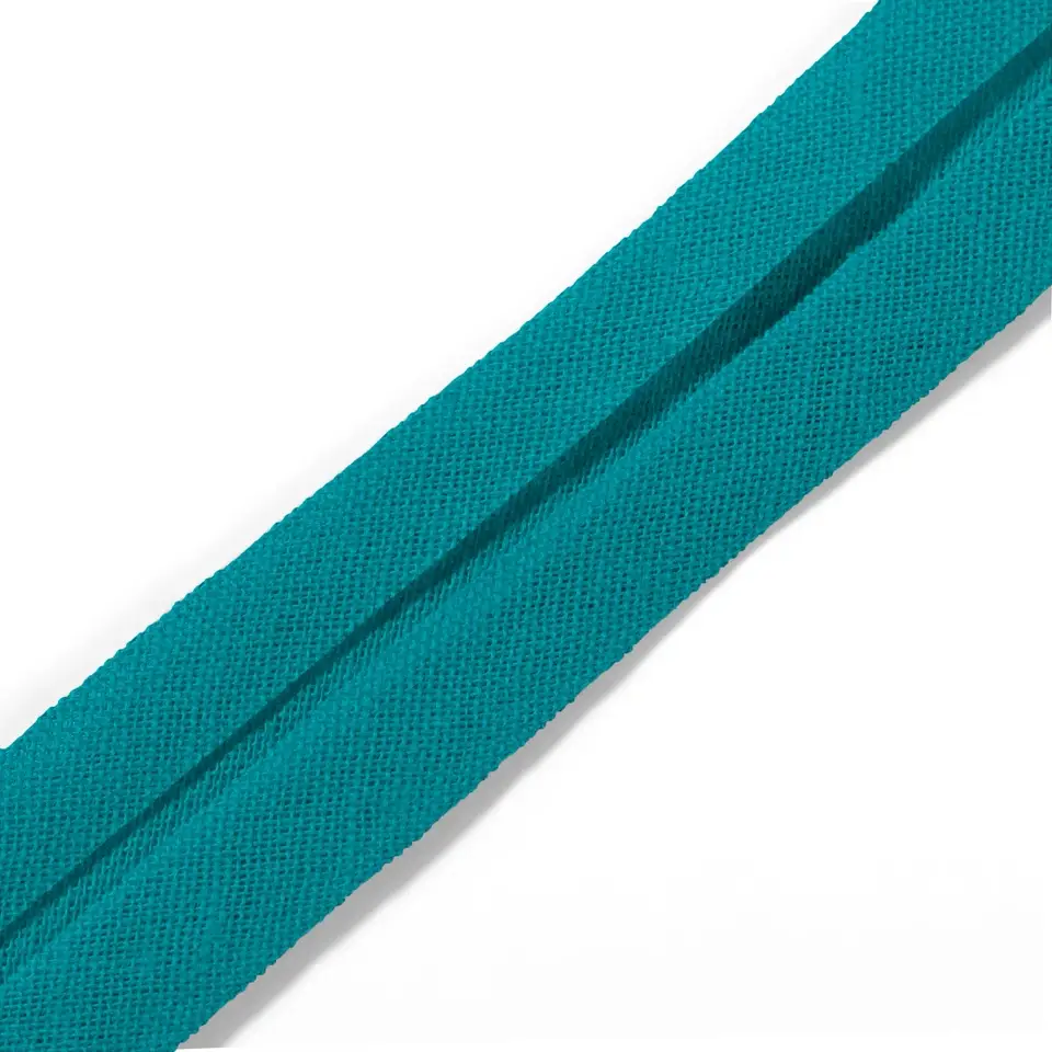 Biais coton 40/20 mm turquoise, 30 m