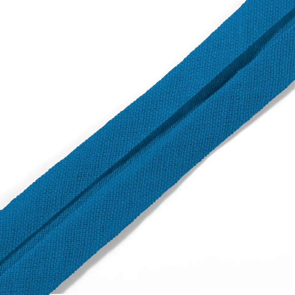 Biais coton 40/20 mm bleu jeans, 30 m