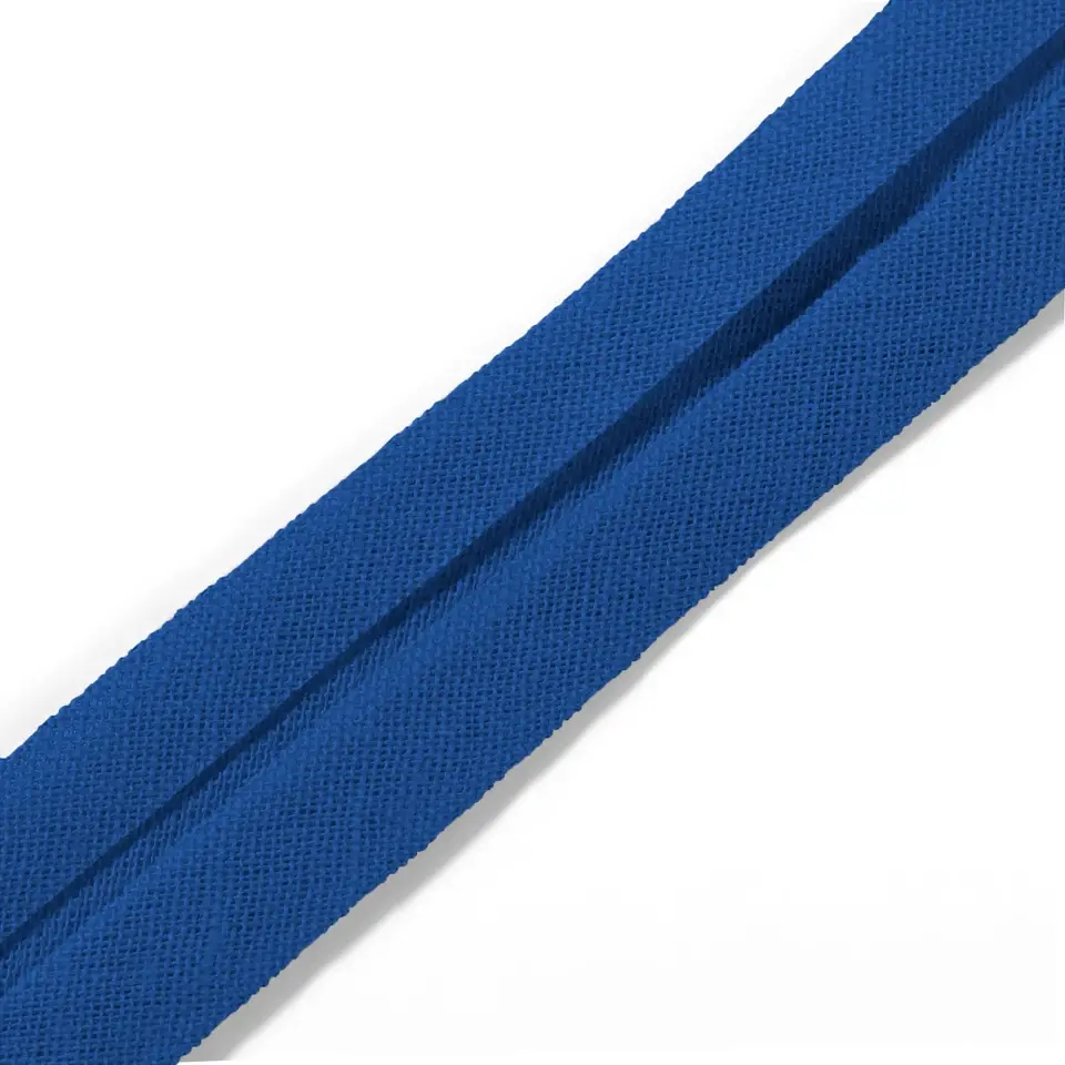 Biais coton 40/20 mm bleu royal, 30 m