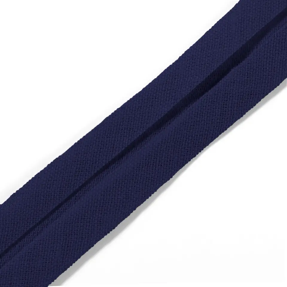 Biais coton 40/20 mm bleu marine, 30 m