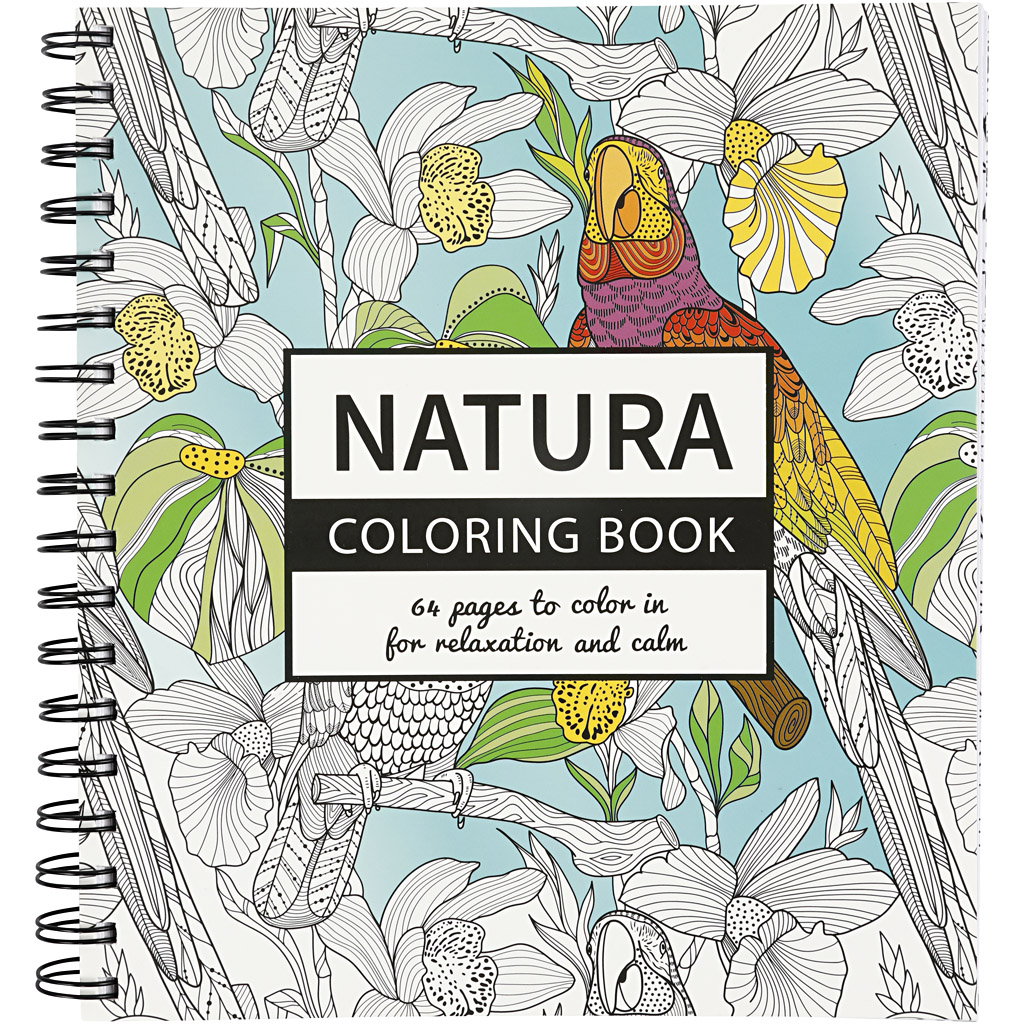 Kleurboek Natura, afm 19,5x23 cm - 64 in te kleuren prenten
