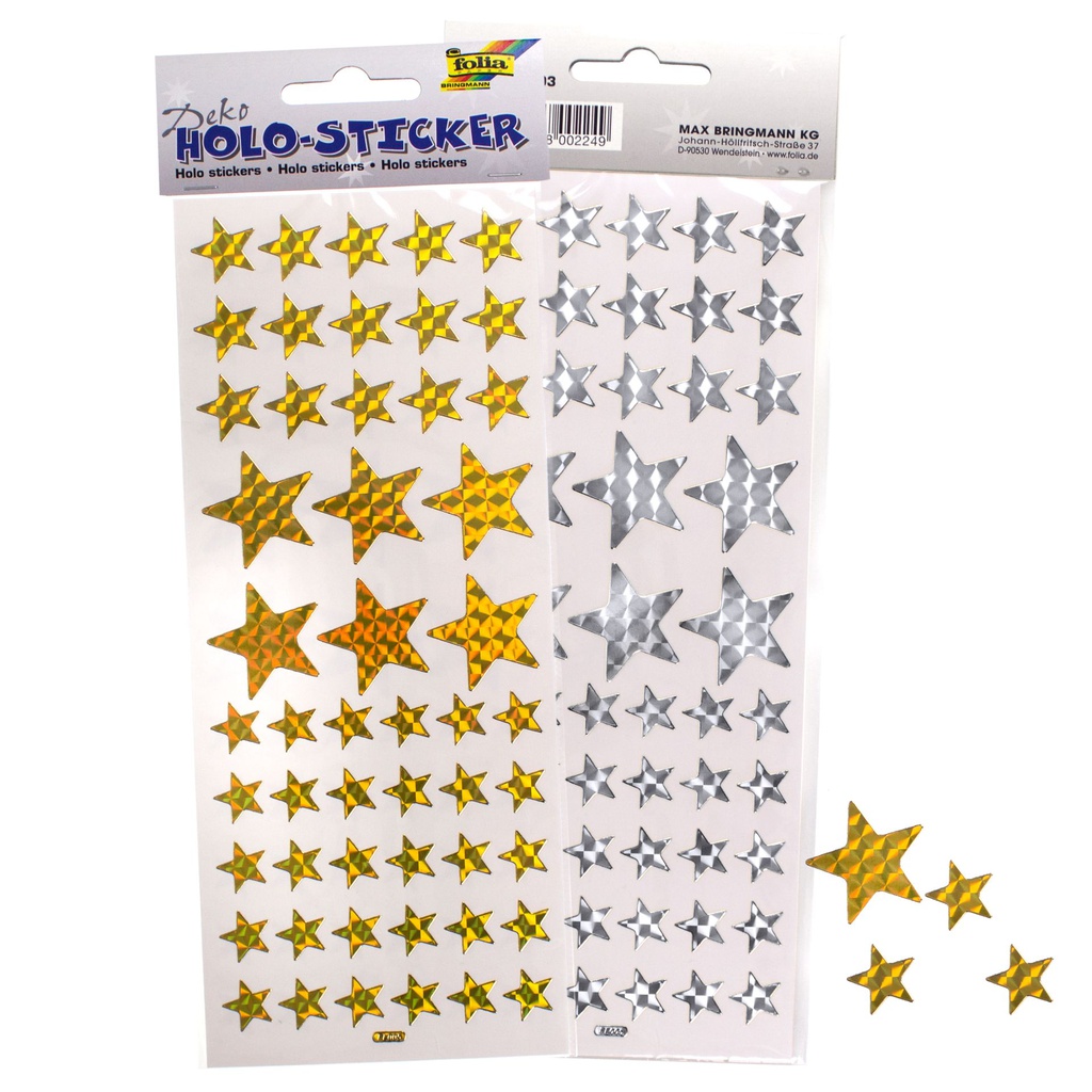Holo-stickers Harten, zilver & goud - 96 stuks