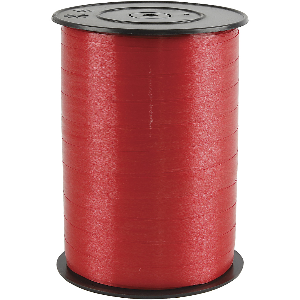 Cadeaulint, rood, B: 10 mm, glossy, 250 m/ 1 rol