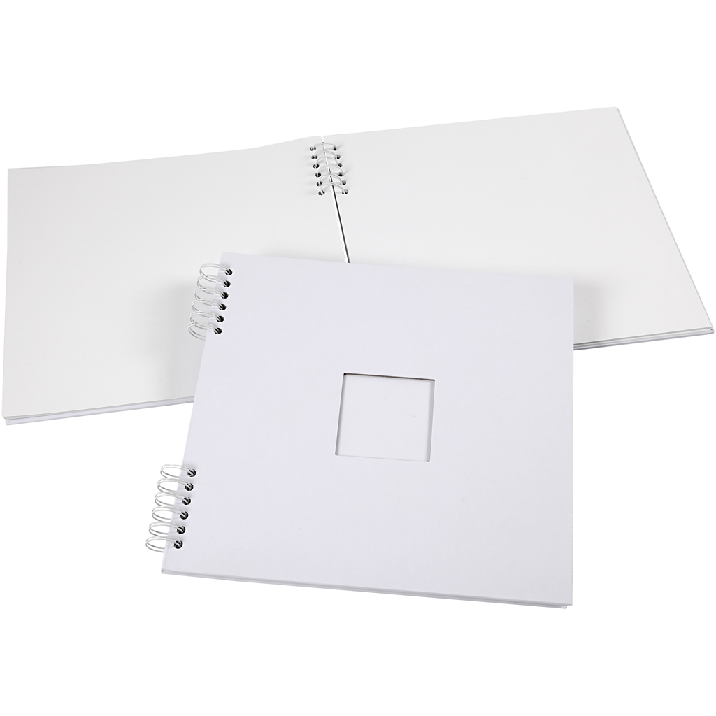 Spiraal gebonden Scrapbook, wit, afm 30,5x30,5 cm, 250 gr, 1 stuk
