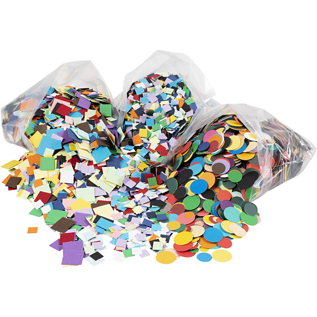 Karton mozaiek, diverse kleuren, afm 10+15+20 mm, 8x180 gr