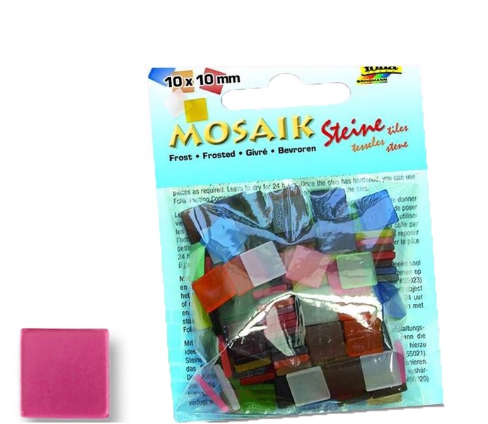 Mozaïek tegels FROST, 45g, 10x10mm, 190 delen, roze*